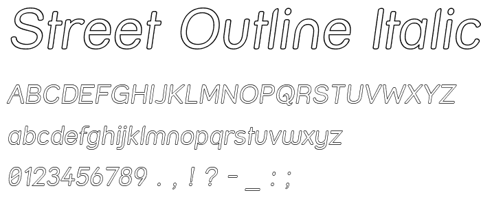 Street Outline Italic font
